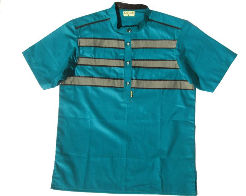 Herren Woodin Baumwolle Design Shirt, Grün, Von Allswell von BatikHome