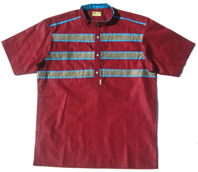 Men Es Woodin Cotton Designed Shirt, Rot, Von Allswell von BatikHome