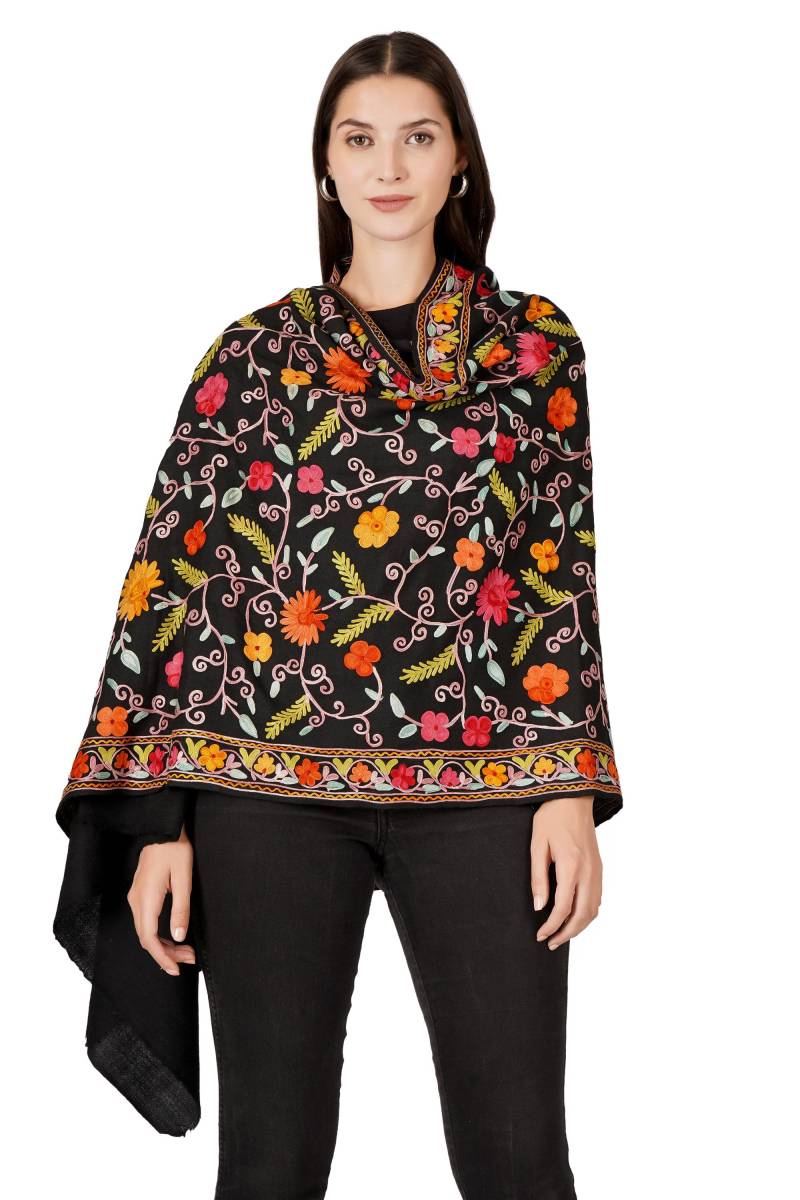 Floral Kaschmir Wolle Schal Aari Stickerei Schal Wickeln Floral Kaschmir Wolle Schal Aari Stickerei Schal Wickeln von BatinHandicrafts