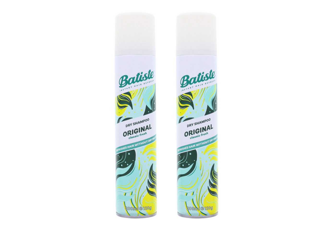 Batiste Haarshampoo 2x Batiste Trockenshampoo Original je 200ml fruchtiger Duft nach Mosch von Batiste