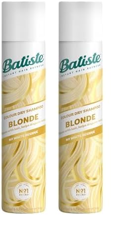 Batiste Trockenshampoo Blond 200 ml, Dry Shampoo zum Auffrischen und Stylen der Haare, Haarpflege Spray für helles Haar, Ohne Rückstände, Ohne Ausspülen, Haarstyling mit Farbeffekt (Packung mit 2) von Batiste