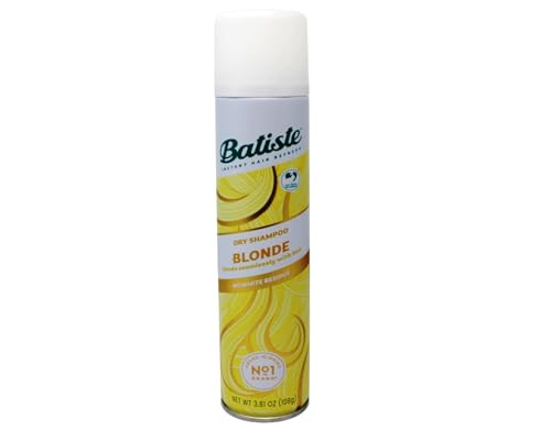 Batiste Trockenshampoo Blond 200 ml, Dry Shampoo zum Auffrischen und Stylen der Haare, Haarpflege Spray für helles Haar, Ohne Rückstände, Ohne Ausspülen, Haarstyling mit Farbeffekt von Batiste