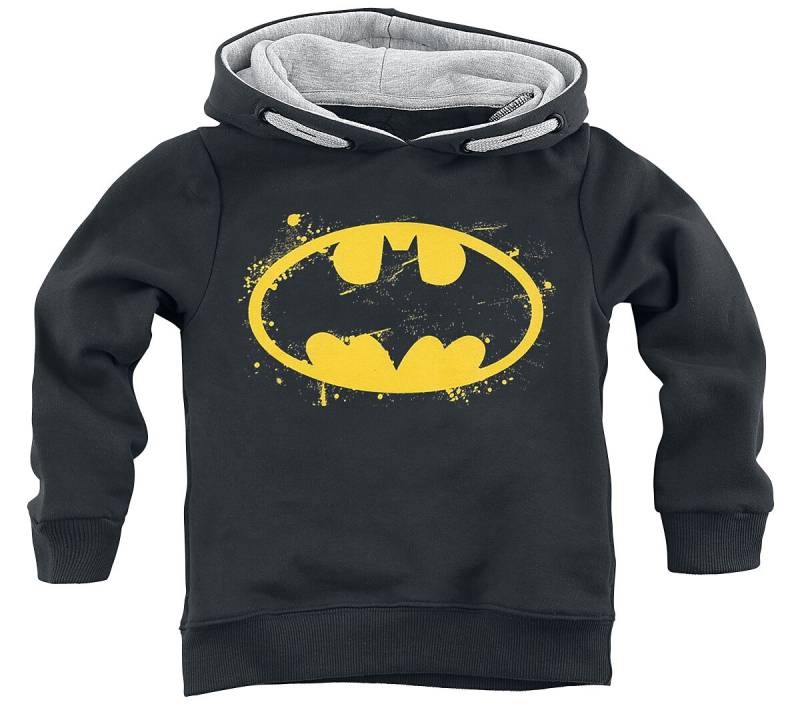 Batman - DC Comics Kapuzenpullover - Kids - Spray Logo - 116 bis 164 - Größe 116 - schwarz  - Lizenzierter Fanartikel von Batman