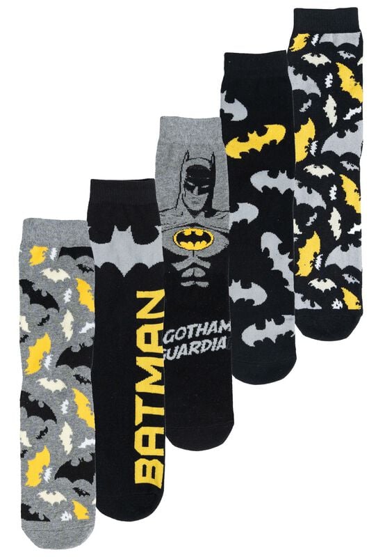 Batman - DC Comics Socken - Batman - 5er Pack Herrensocken - EU 40-45 - für Männer - Größe EU 40-45 - multicolor  - Lizenzierter Fanartikel von Batman