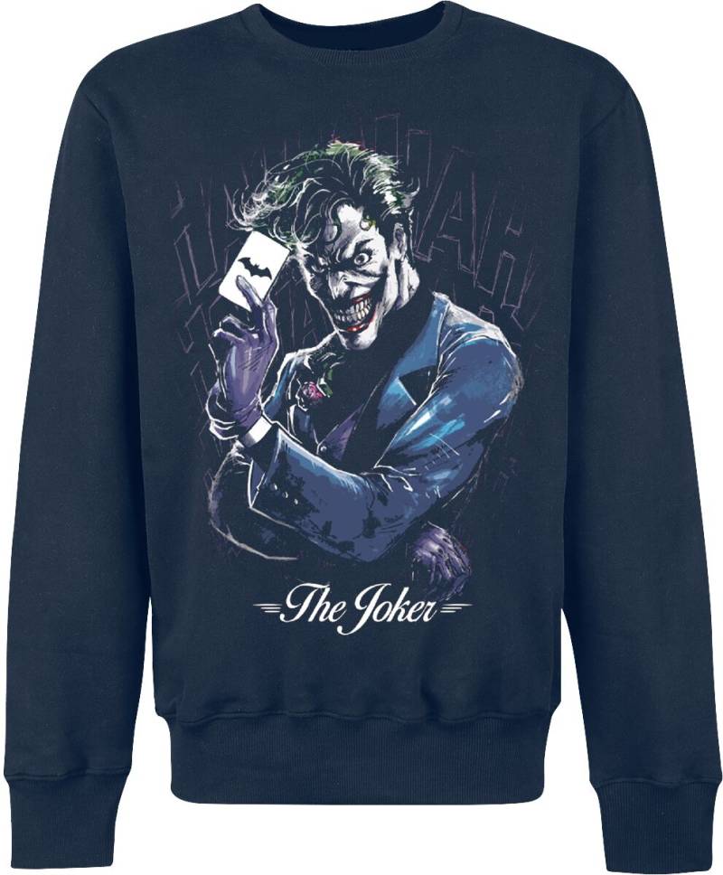 Batman - DC Comics Sweatshirt - The Joker - Pose - S - für Männer - Größe S - navy  - Lizenzierter Fanartikel von Batman