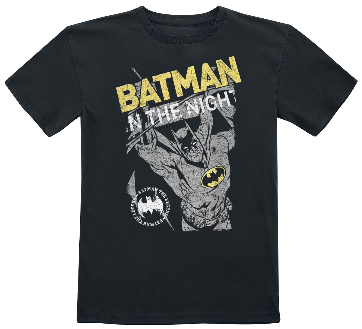 Batman - DC Comics T-Shirt - Kids - Batman In The Night - 140 bis 164 - Größe 164 - schwarz  - Lizenzierter Fanartikel von Batman