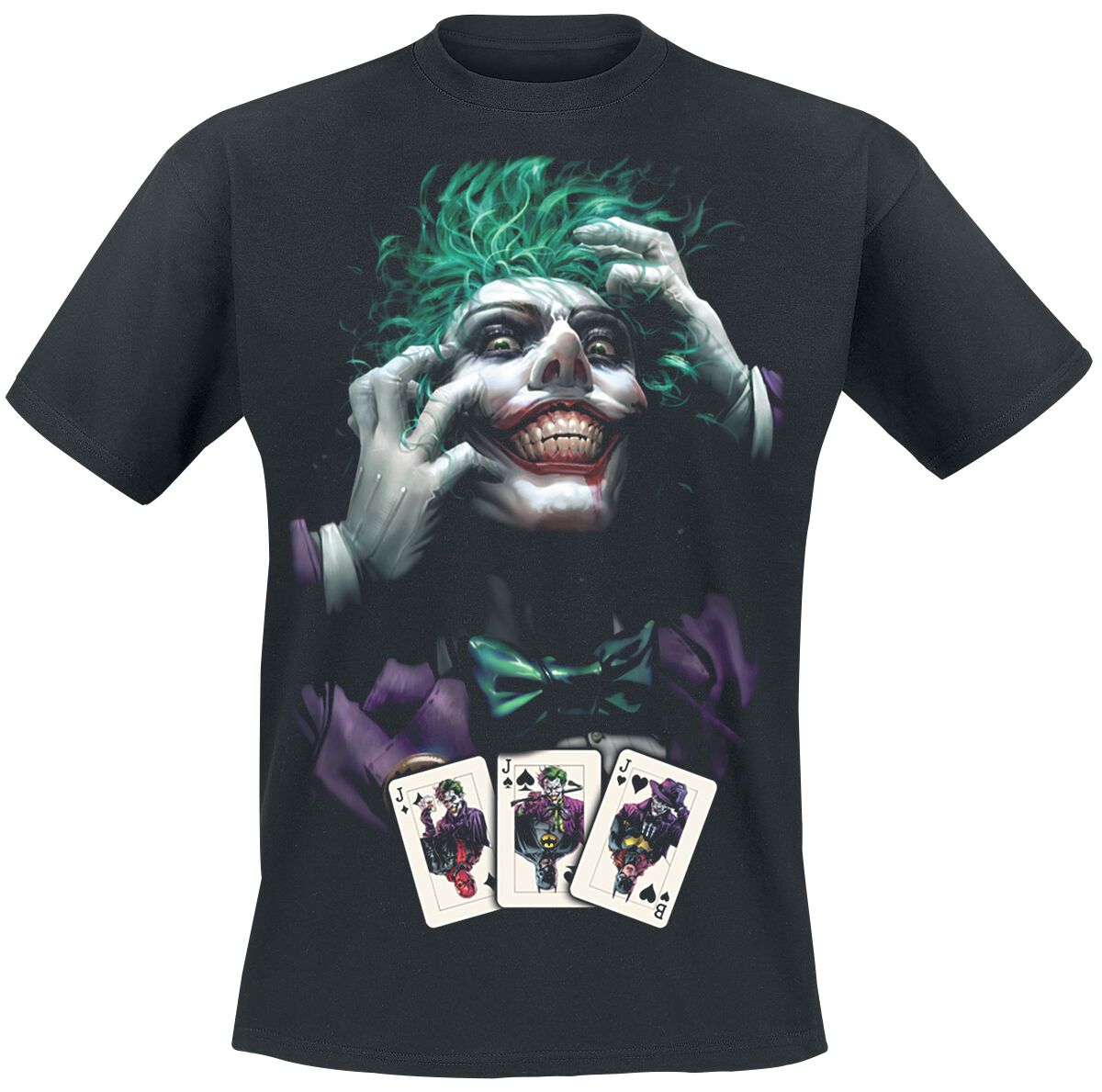 Batman - DC Comics T-Shirt - The Joker - Cards - S bis XXL - für Männer - Größe L - schwarz  - Lizenzierter Fanartikel von Batman