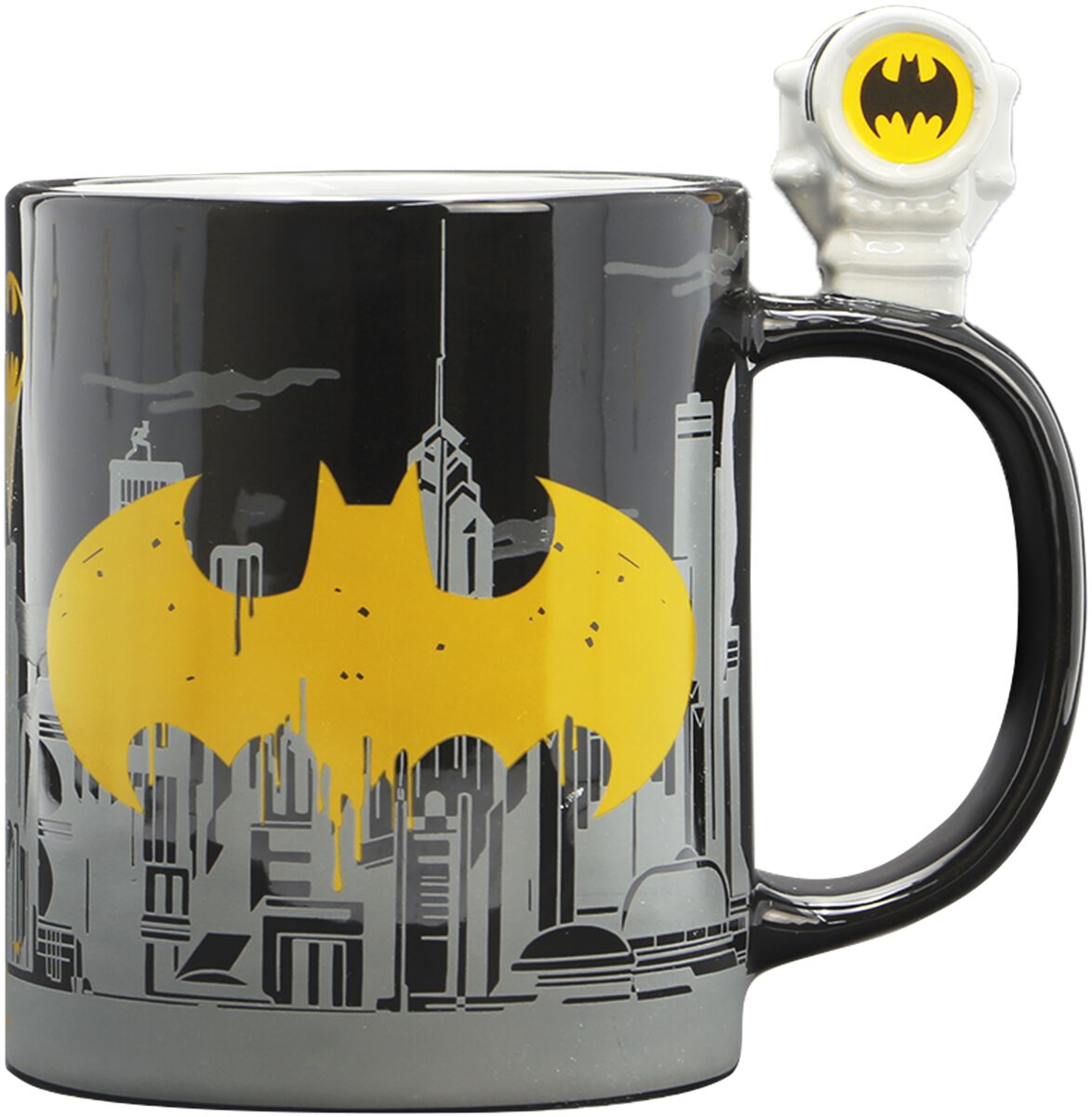 Batman - DC Comics Tasse - Bat-Signal & Batman 3D Tasse - schwarz/grau/gelb  - Lizenzierter Fanartikel von Batman