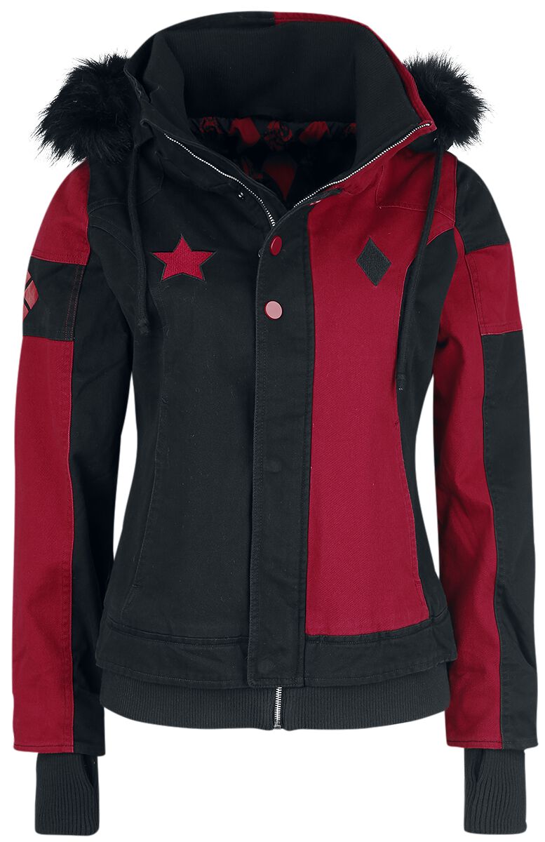 Batman Harley Quinn Winterjacke schwarz rot in L von Batman