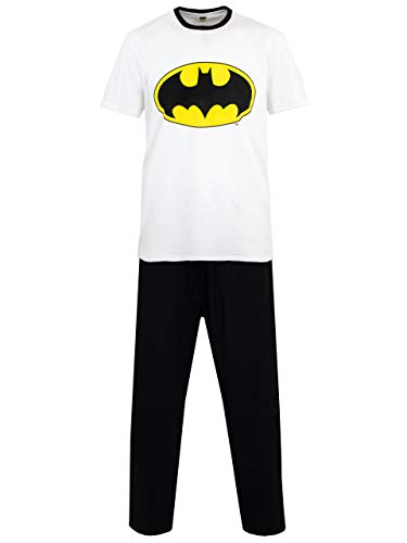 Batman Herren DC Comics Schlafanzug Weiß Small von Batman