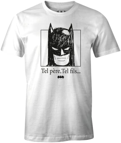 Batman Herren Mebatmbts207 T-Shirt, weiß, L von Batman