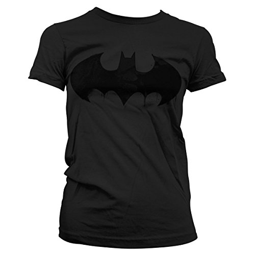 Batman Offizielles Lizenzprodukt Inked Logo Damen T-Shirt (Schwarz), Medium von Batman