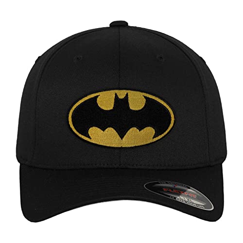Batman Offizielles Lizenzprodukt Logo Premium Flexfit Cap (Schwarz), Klein/Mittel von Batman