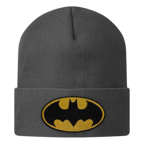 Batman Offizielles Lizenzprodukt Patch Beanie Beanie (Dunkelgrau), One Size von BATMAN
