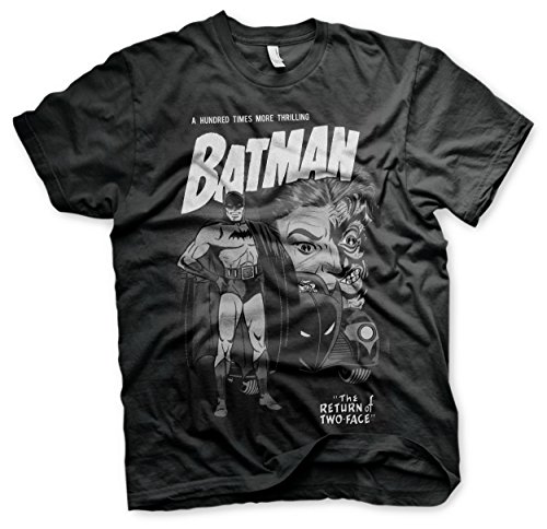 Batman Offizielles Lizenzprodukt Return of Two-Face Groß & Hoch Herren T-Shirt (Schwarz), 3X-Large von Batman