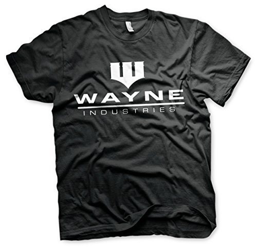 Batman Offizielles Lizenzprodukt Wayne Industries Logo Groß & Hoch Herren T-Shirt (Schwarz), 5X-Large von Batman