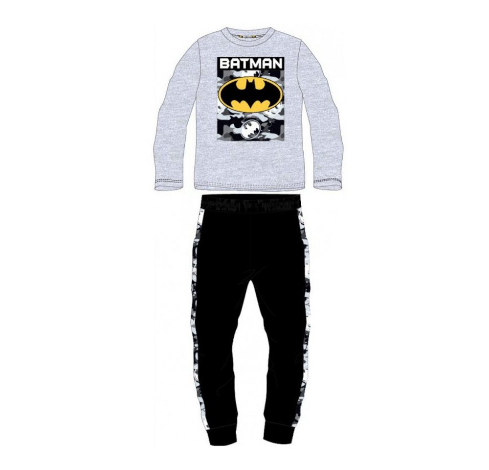 Batman Pyjama Batman Pyjama für Jungen, Graues Oberteil & Schwarze Hose, Größen (Set, 2 tlg) von Batman