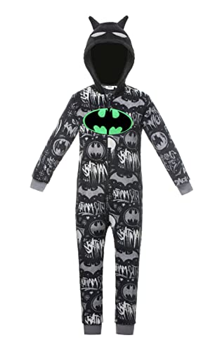 Batman Schlafstrampler für Jungen, Schlafanzug Overall für Kinder, Strampelanzug mit 3D Kapuze, Im Dunkeln Leuchten Design, Kinder Kostüm, Geschenk für Jungen! 3-4 Jahre von Batman