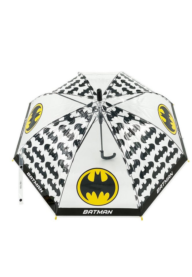 Batman Stockregenschirm Kinder Automatik-Regenschirm transparent mit Metallgestell ab 3 Jahren, windfest von Batman