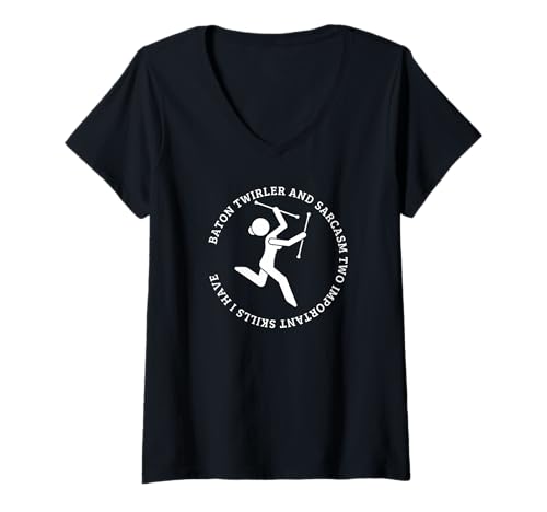 Damen Baton Twirler und Sarcasm Women Lustiges Schlagstockwirling T-Shirt mit V-Ausschnitt Damen Baton Twirler und Sarcasm Women Lustiges Schlagstockwirling T-Shirt mit V-Ausschnitt von Baton Twirling Costumes And Baton Twirler Gift