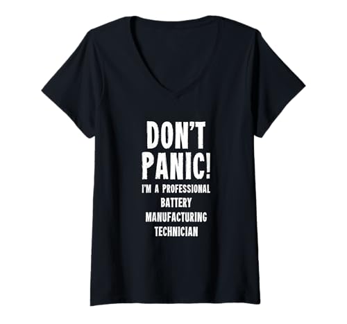 Damen Techniker für Batterieherstellung T-Shirt mit V-Ausschnitt Damen Techniker für Batterieherstellung T-Shirt mit V-Ausschnitt von Battery Engineering Team T-Shirts & Gifts