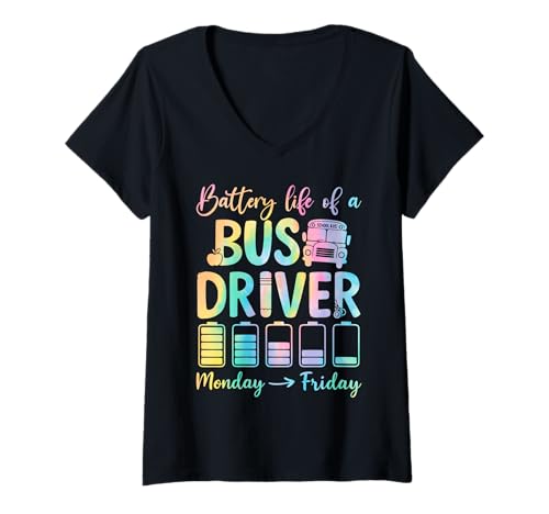 Damen Battery Life of a Bus Driver T-Shirt mit V-Ausschnitt Damen Battery Life of a Bus Driver T-Shirt mit V-Ausschnitt von Battery Life of a Bus Driver Shirt