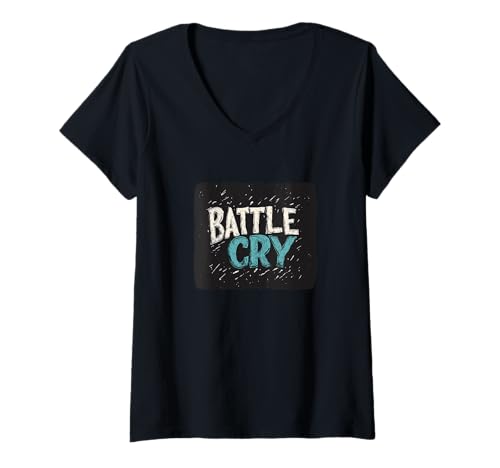 Damen Hübsches Battle Cry Outfit T-Shirt mit V-Ausschnitt Damen Hübsches Battle Cry Outfit T-Shirt mit V-Ausschnitt von Battle Cry