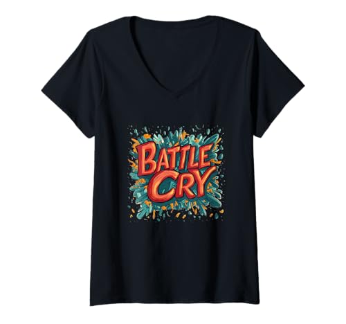 Damen Nice Battle Cry Speech Outfit für Kampfliebhaber T-Shirt mit V-Ausschnitt Damen Nice Battle Cry Speech Outfit für Kampfliebhaber T-Shirt mit V-Ausschnitt von Battle Cry