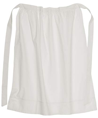 Battle-Merchant - Damen Mittelalterschürze aus Baumwolle - lang - für Mittelalter- & Wikingerkostüme & LARP - Weiß - Einheitsgröße von Battle-Merchant