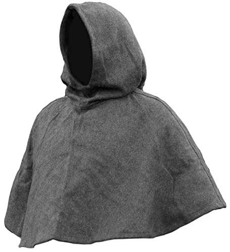 Battle-Merchant Große Mittelalter Gugel div Farben - Mittelalterliche Kopfbedeckung - LARP Farbe grau von Battle-Merchant