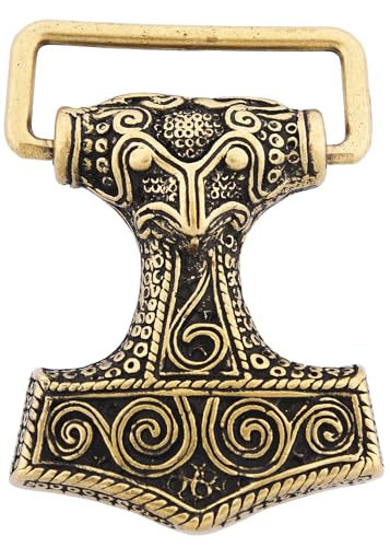 Battle-Merchant Gürtelschnalle - Thorshammer - Mjoelnar LARP Gürtelschließe Wikinger Mittelalter Silber oder Bronze (Bronze) von Battle-Merchant