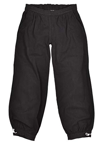 Battle-Merchant - Mittelalterhose Hermann - Herren Hose - aus Baumwolle - Wikingerhose für den Mittelaltermarkt und LARP-Events - Pumphose, Pluderhose, Haremshose, Piratenhose (XXL, Schwarz) von Battle-Merchant