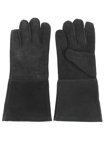 Battle-Merchant Stulpenhandschuh aus Wildleder, schwarz - Fechthandschuhe Ritterhandschuhe Mittelalter LARP Größe L von Battle-Merchant