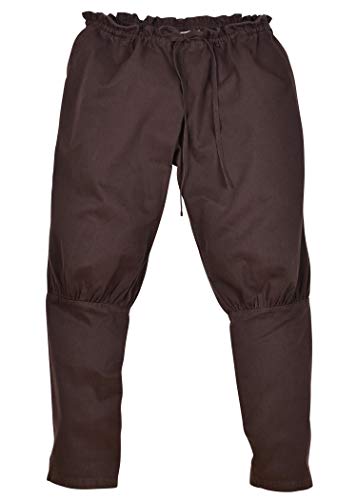 Battle-Merchant - Wikingerhose - Rushose Olaf - LARP-Hose – Mittelalterhose – Herren Hose für Wadenwickel - S-XXXL (XXL, Braun) von Battle-Merchant