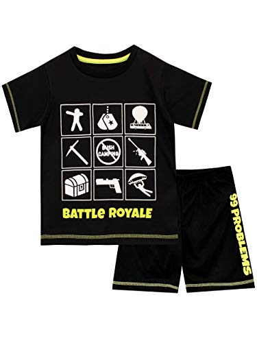 Battle Royale Schlafanzug mit Spielmuster für Jungen 10-11 Jahre Schwarz von Battle Royale