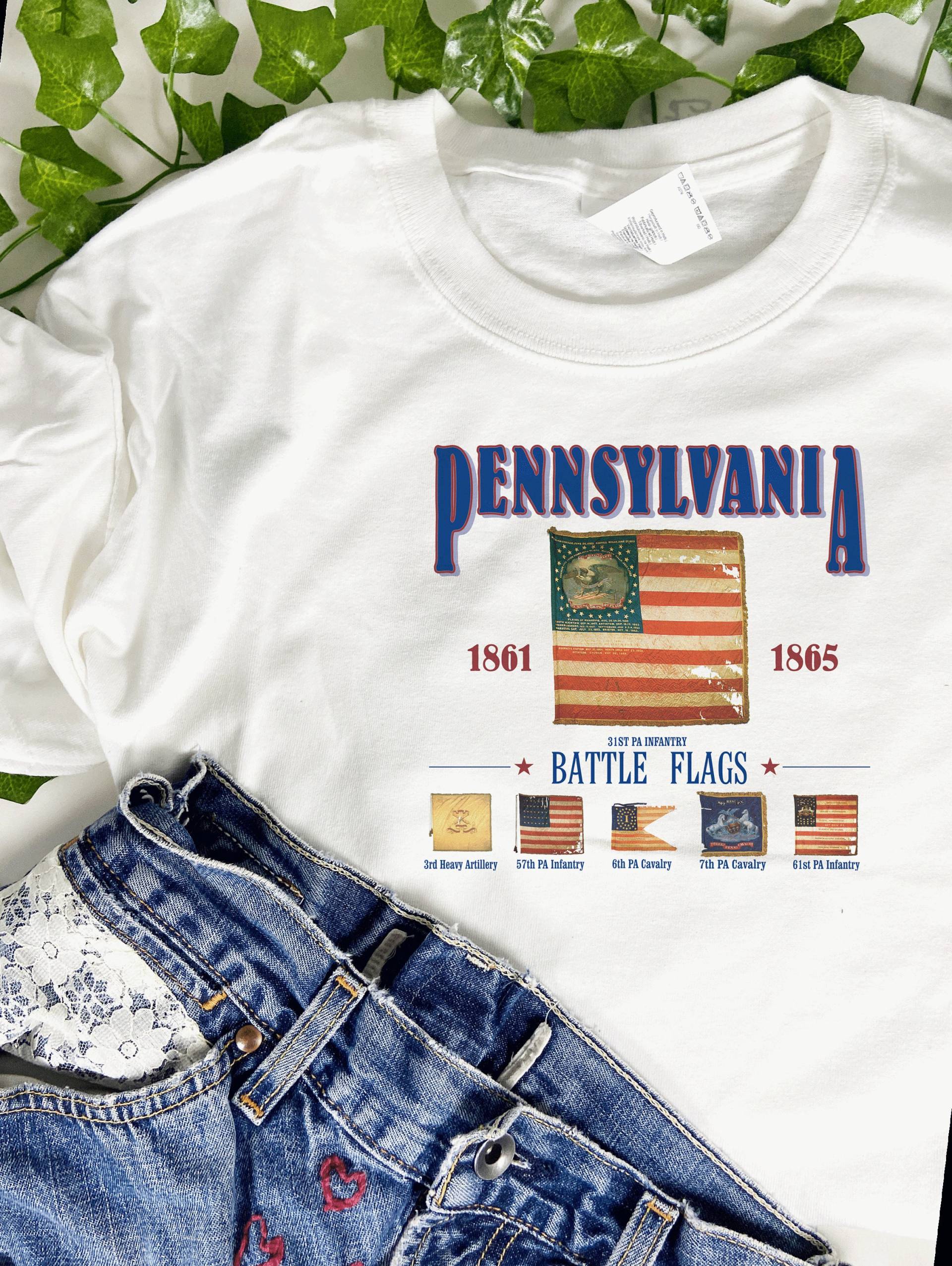 Civil War T Pennsylvania Battle Flags T-Shirt Civil War T Pennsylvania Battle Flags T-Shirt von BattlefieldDryGoods