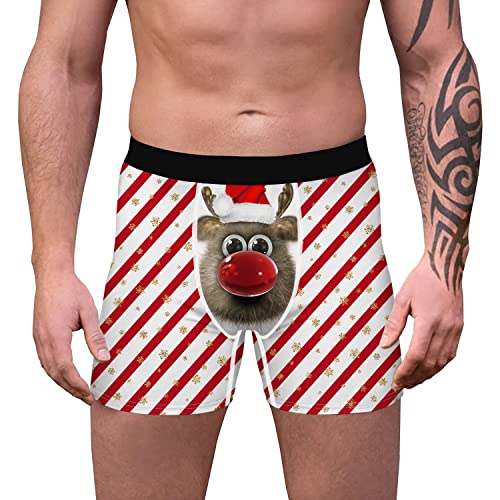 2022 Boxershorts Herren Weihnachten Druck Slips Stretch Atmungsaktiv Badehose Sport Höschen Unterwäsche Sportlich Unterwäsche Unterhosen Men Retroshorts Boxer 2022 Geschenk für Männer von Battnot