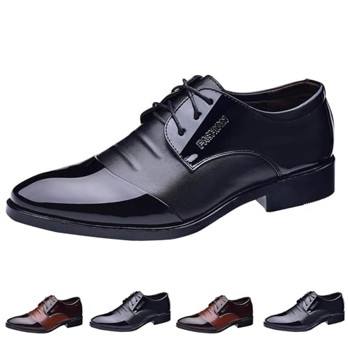 Anzugschuhe Herren Oxford Derby Schuhe Brogues Lederschuhe Hochzeitsschuhe Schnürhalbschuhe Klassischer Business Schnürschuh Männer Anzugschuhe Hochzeit Blau Gold Grau Rot Schwarz von Battnot