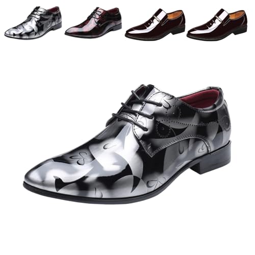 Anzugschuhe schwarz Herren, Herren Schuhe Anzug, Lederschuhe Faux Business Oxford Derby Schuhe Hochzeits Klassischer Schnürschuh Männer Business Schnürschuh Schwarz Blau Braun Khaki von Battnot
