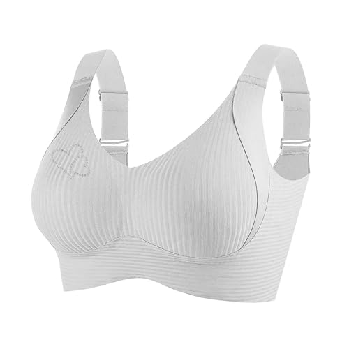 BH Damen Ohne Bügel Gepolstert Große Brüste Starker Halt Bra Push Up Nahtlose Unterwäsche Weich Bequem BHS Verstellbarer Sport Bustier Büstenhalter Große Größen Starker Halt Wohlfühl-BH von Battnot