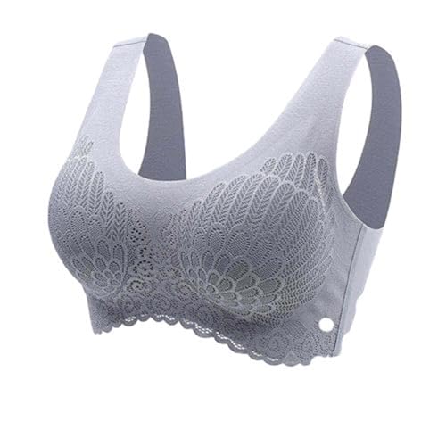 BH Damen Ohne Bügel Nahtloser Glatter Weicher BH Modische Spitze Mesh Tiefes V-Ausschnitt Bequemer BH Push Up BH Bustier Bügellos Soft Bra Seamless Bralette T-Shirt Modern Zero Feeling von Battnot