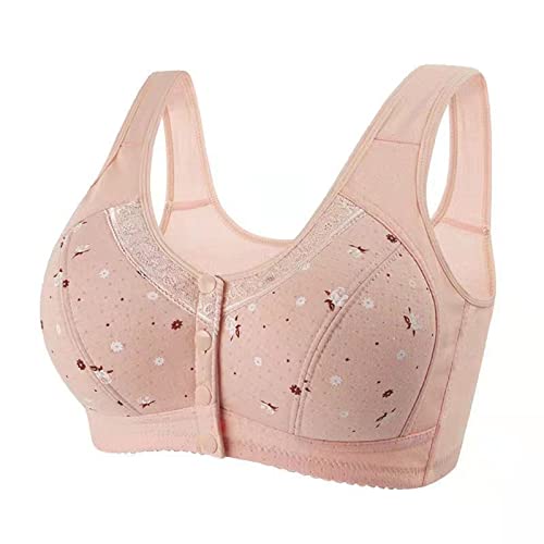 Battnot Damen Push Up BH Ohne Bügel, Sport-BH, Bequemer Seamless BH, GroBe Brüste, Starker Halt, Baumwolle, Beige, XL von Battnot