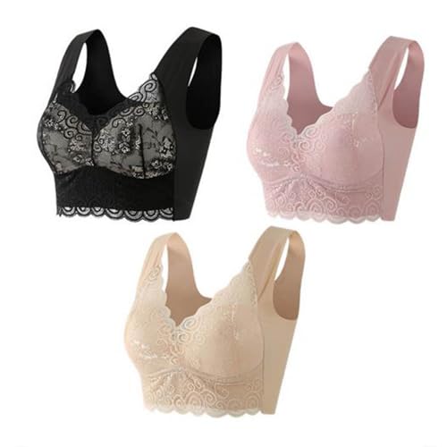 BH große brüste starker Halt, Sport BH Damen Ohne Bügel Push Up Bra BHS Wireless Seamless Stütz Große Größen Bequem Soft Schlaf Bralette Anti Sagging BHS Gepolstert für Alltag Yoga Bras von Battnot