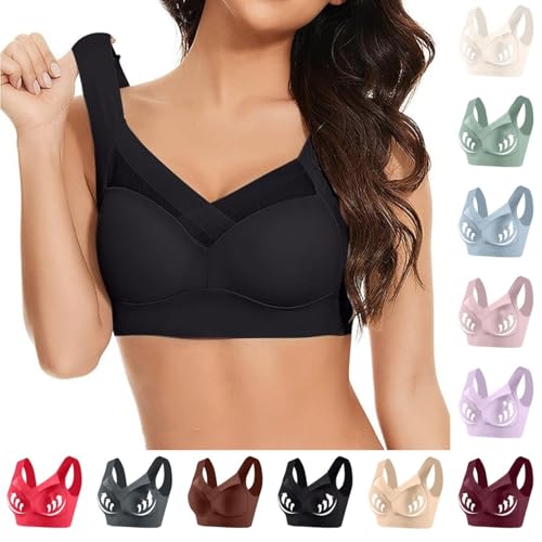 BHS Damen Ohne Bügel Push Up Super Gather BH Push Up BH Ohne BüGel Soft Lifting Anti-Sagging Wireless Adjustable Keine Schlaffen Brüste Comfit BHS Klassischer BH Hatme Haltungskorrektur BH von Battnot