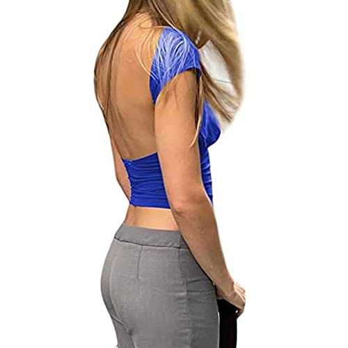 Backless Top Damen Y2K Rückenfreies Oberteil Sexy Oberteile Damen Umkehrbarer Stil Strassenmode Neu im Sommer Tshirt Damen Rückenfrei Top Y2K T-Shirt Sommer Backless Y2K Fashion Tops von Battnot