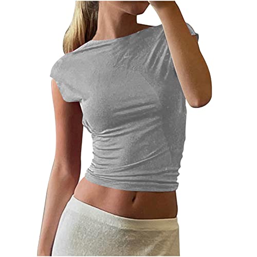 Backless Top Damen Y2K Rückenfreies Oberteil Sexy Oberteile Damen Umkehrbarer Stil Strassenmode Neu im Sommer Tshirt Damen Rückenfrei Top Y2K T-Shirt Sommer Backless Y2K Fashion Tops von Battnot