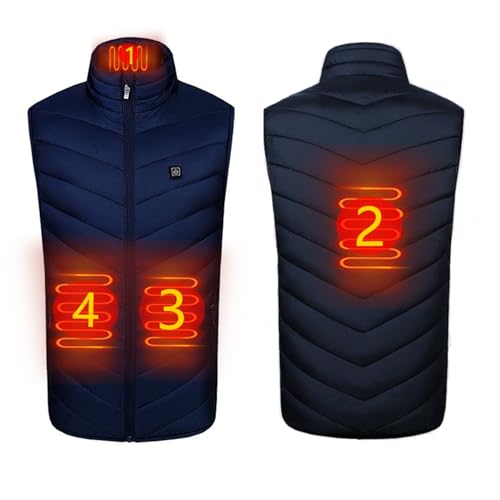 Battnot 2023 Beheizbare Weste Herren Damen Beheizte Weste ärmellos Jacke Mit Heizung Wärmeweste Beheizbare Jacke Heizweste USB elektrisch Heated Vest Wärmende Gilet für Outdoor Skifahren Motorrad von Battnot