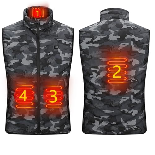 Battnot 2023 Beheizbare Weste Herren Damen Beheizte Weste ärmellos Jacke Mit Heizung Wärmeweste Beheizbare Jacke Heizweste USB elektrisch Heated Vest Wärmende Gilet für Outdoor Skifahren Motorrad von Battnot