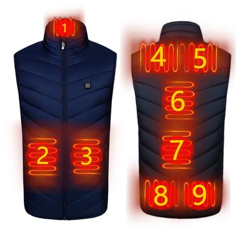 Battnot 2023 Beheizbare Weste Herren Damen Beheizte Weste ärmellos Jacke Mit Heizung Wärmeweste Beheizbare Jacke Heizweste USB elektrisch Heated Vest Wärmende Gilet für Outdoor Skifahren Motorrad von Battnot