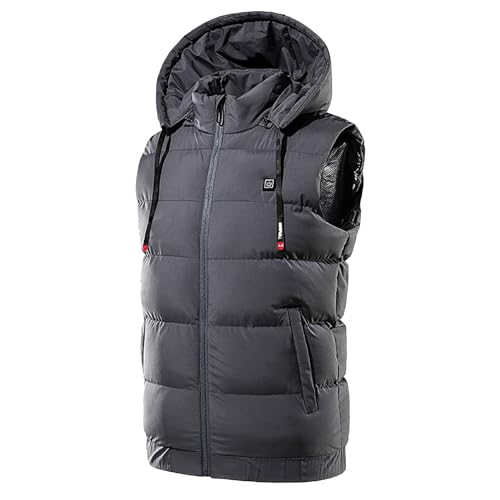 Battnot 2023 Beheizbare Weste Herren Damen mit Kapuze Beheizte Weste Jacke Elektrische Wärmeweste Warme Heizweste mit Heizung USB Lade Heizweste Heheizte Kleidung für Outdoor Motorrad Camping von Battnot